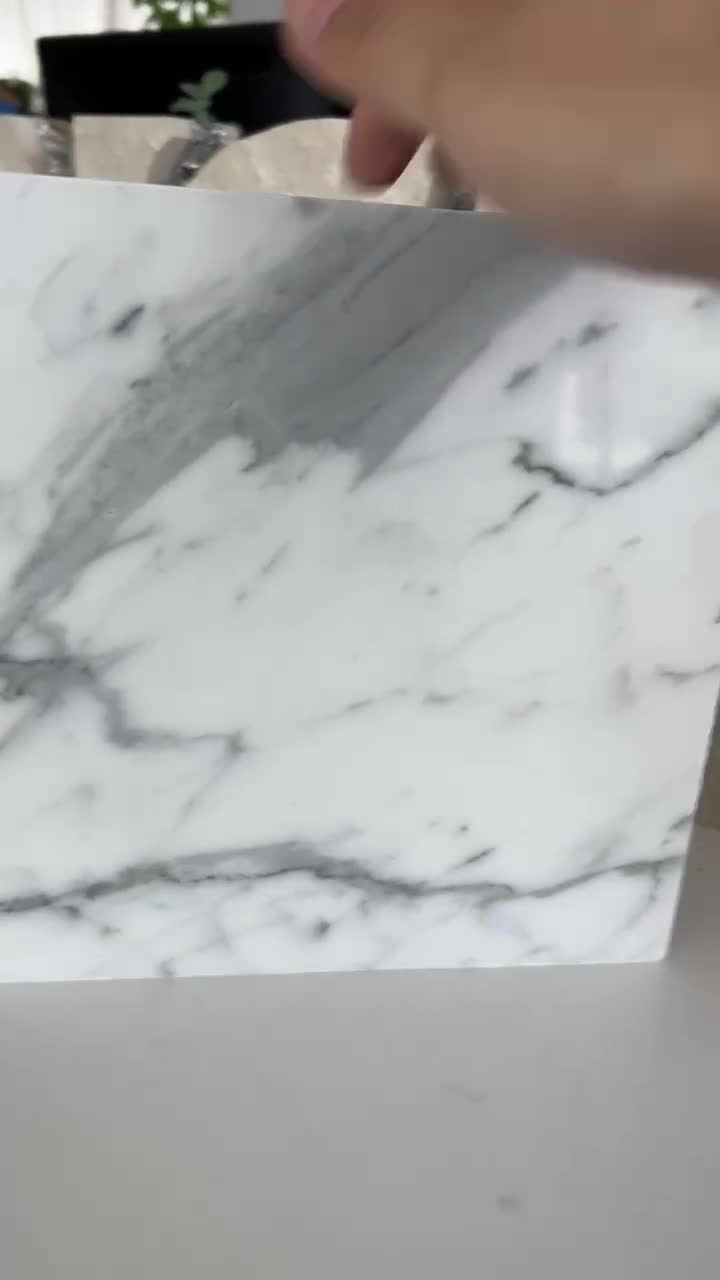 Statuario White Marble-Porcelain Composite Stone Slabs Tiles