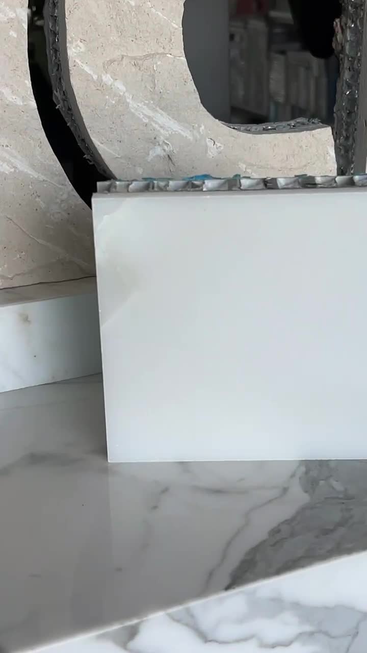White Jade Marble Tile Composite Aluminum Honeycomb Panels