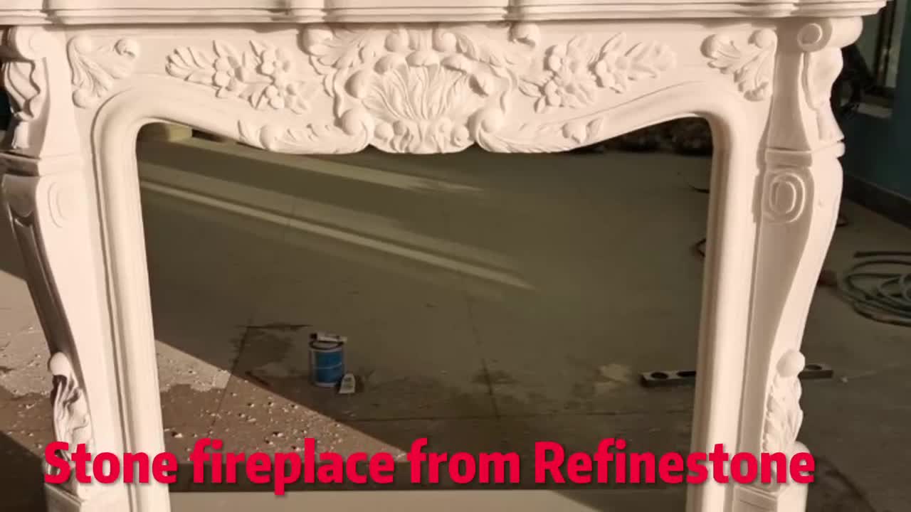 2024 Year NEW Design White Marble Modern Fireplace
