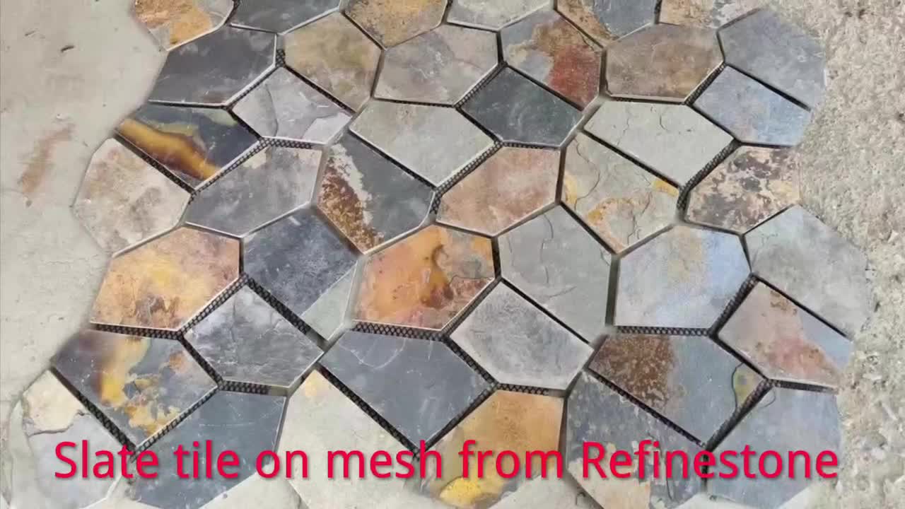 Golden Wooden Slate Irregular Flagstone Culture Stone