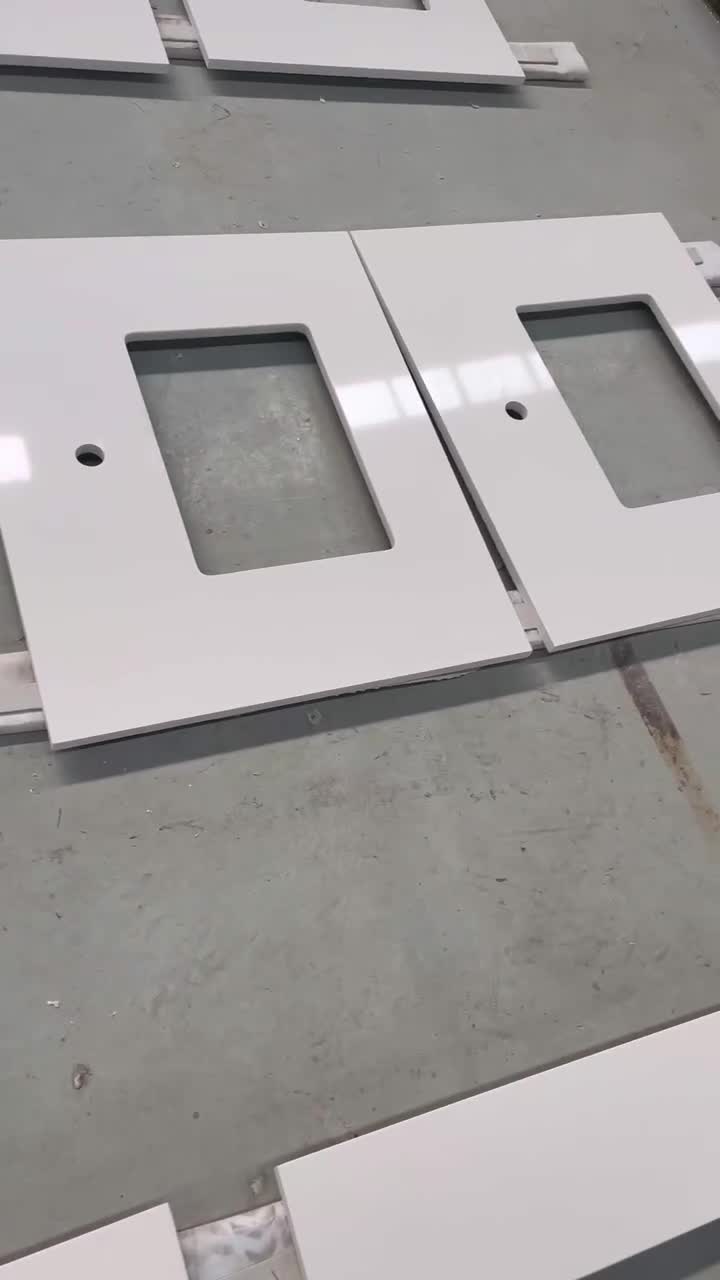 Artificial Pure White Quartz Vanity Tops