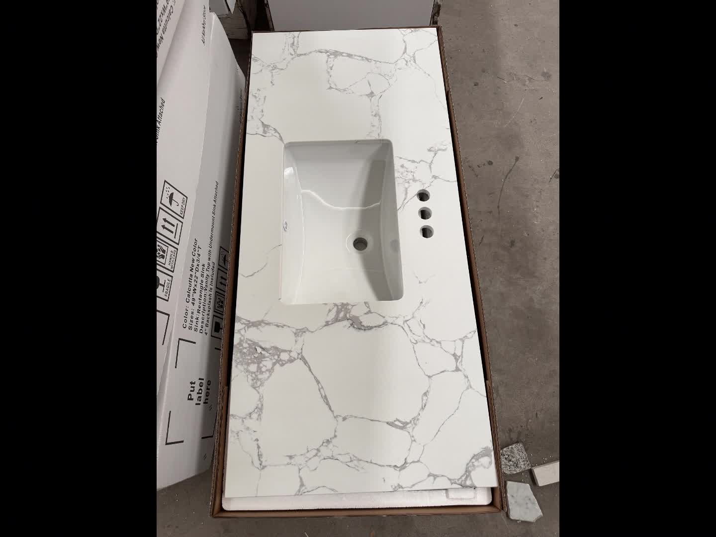 Quartz Bathroom Vanity Tops With Porcelain Undermount Sink