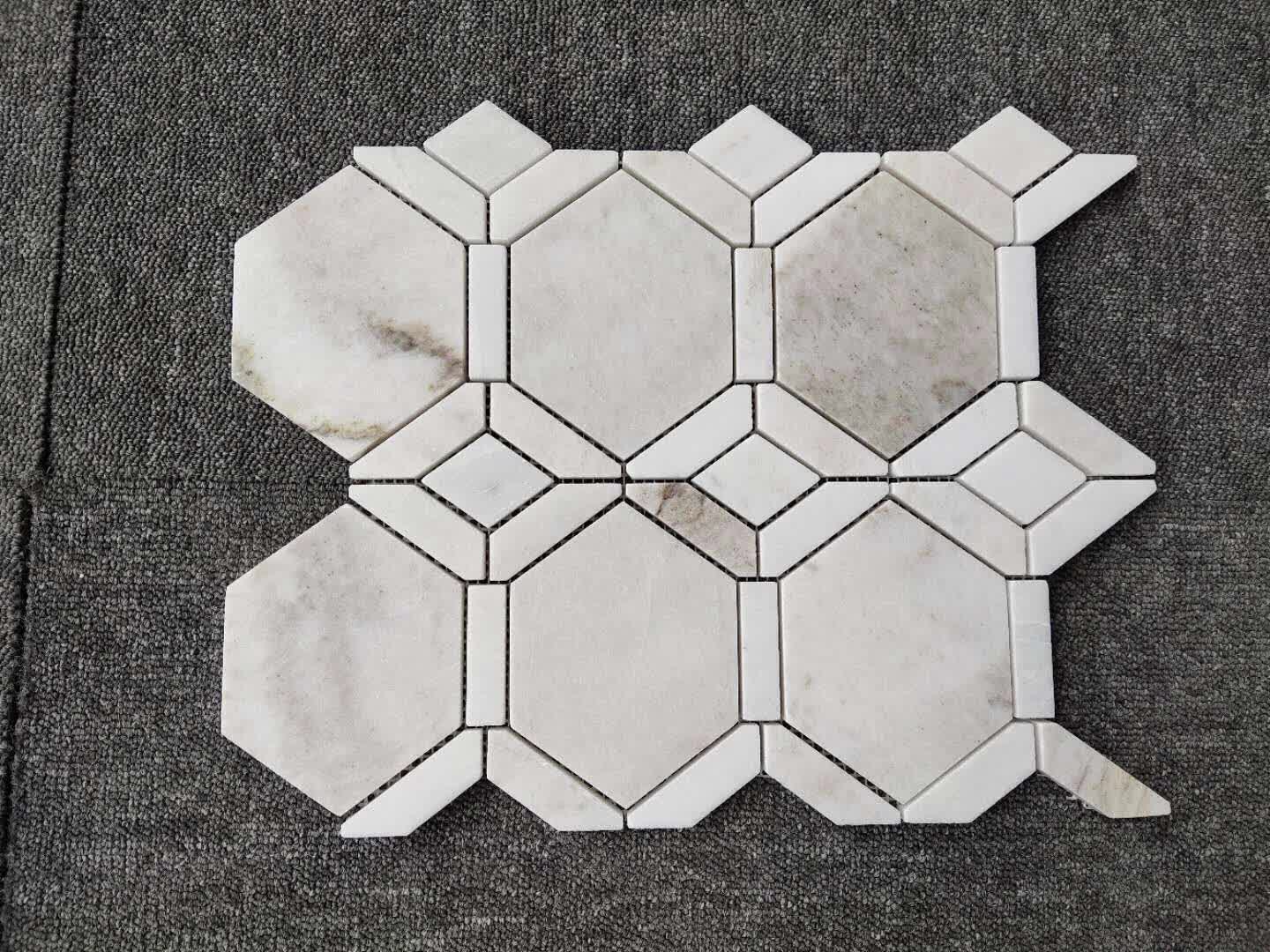 Carrara White Marble Hexagon Backsplash Mosaic