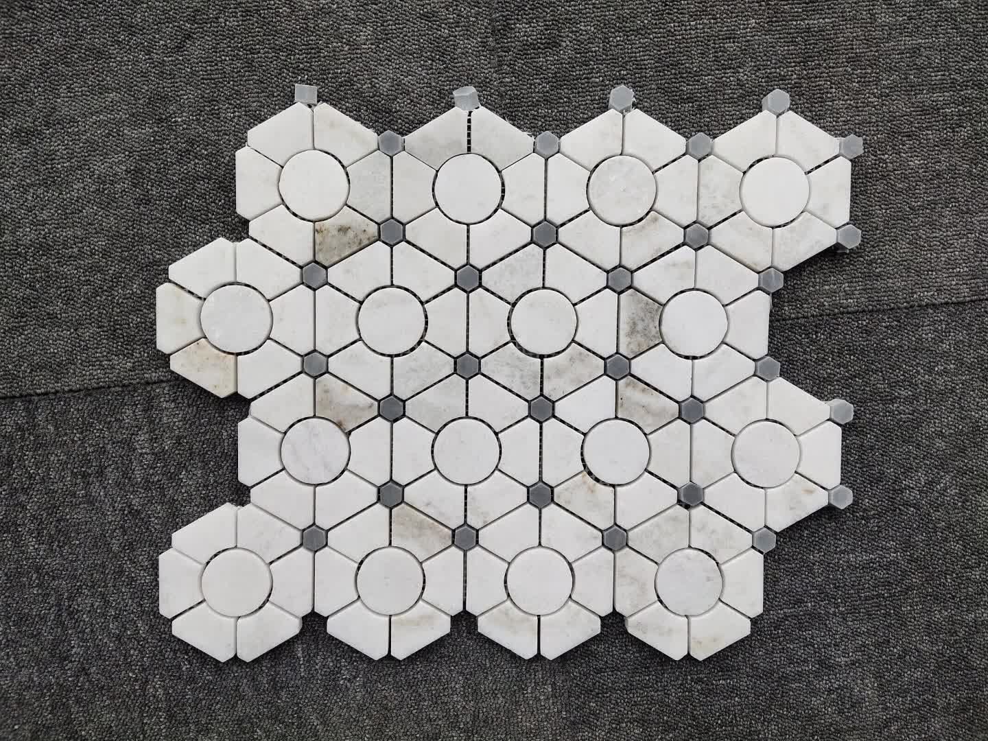 White Marble Pattern Mosaic Tiles
