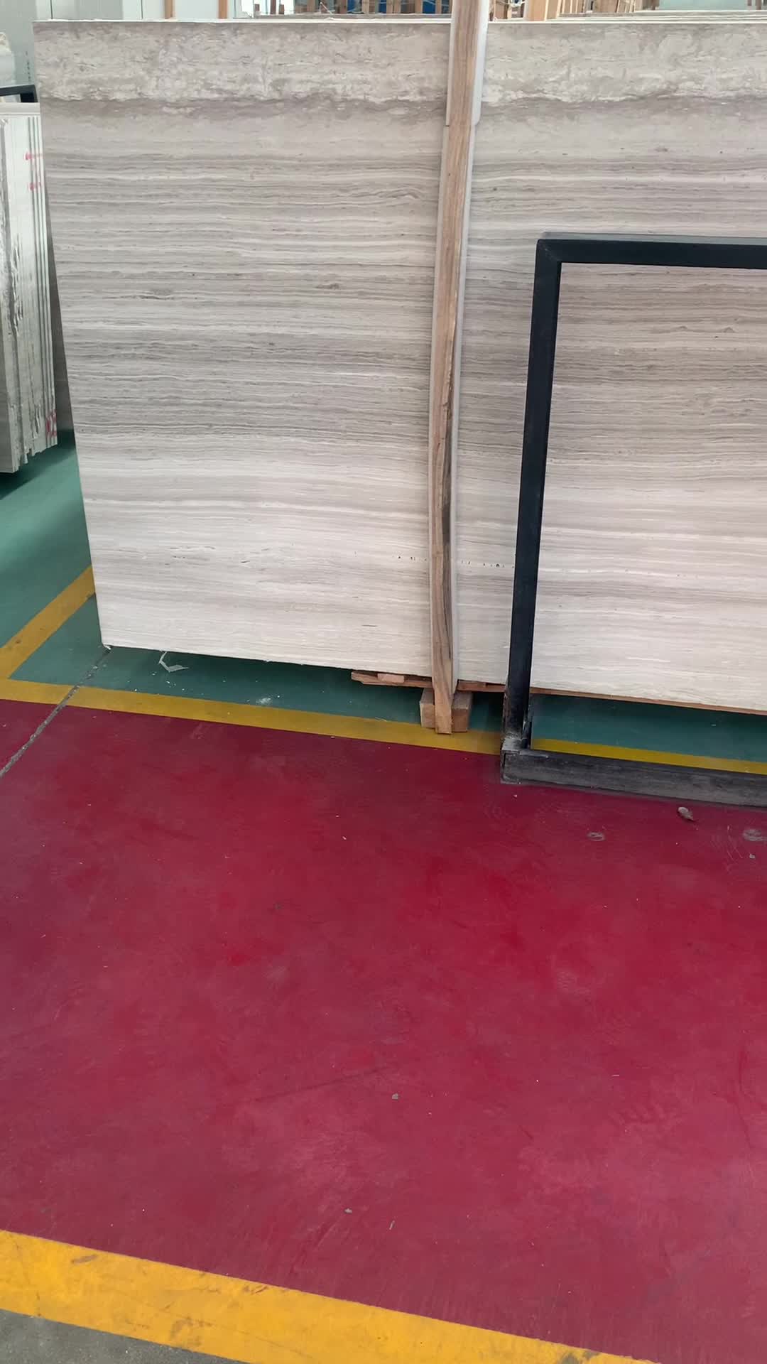Polished Chinese White Wooden Marble Tiles For Wall