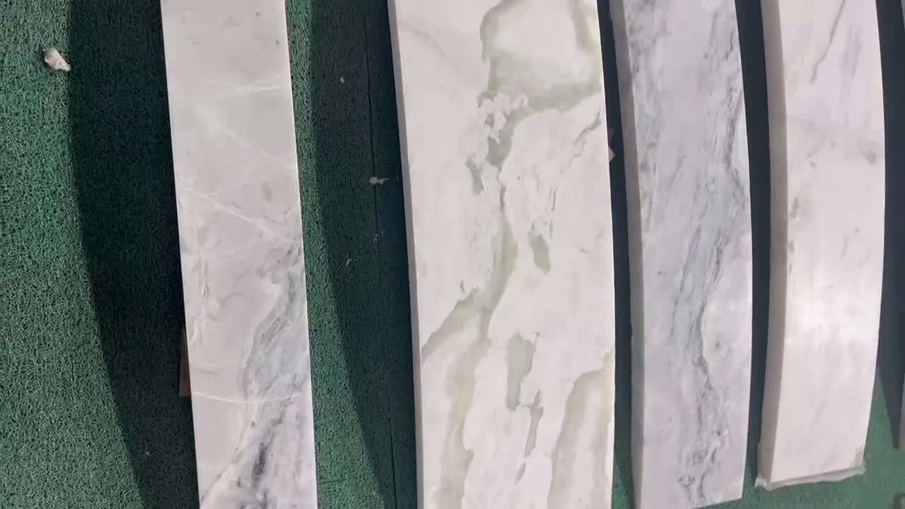 Curved White Marble Cnc Wall Panels For Villa Indoor Design