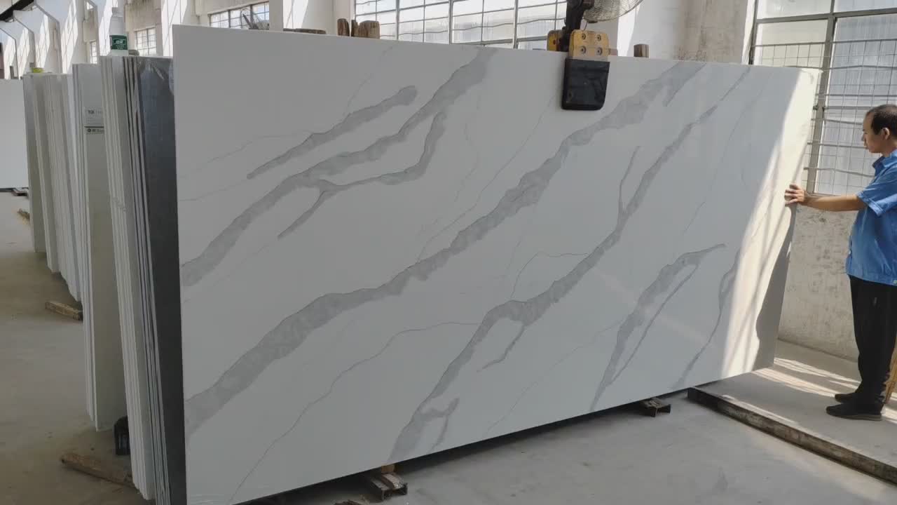 Artificial Stone Calacatta White Quartz Slabs