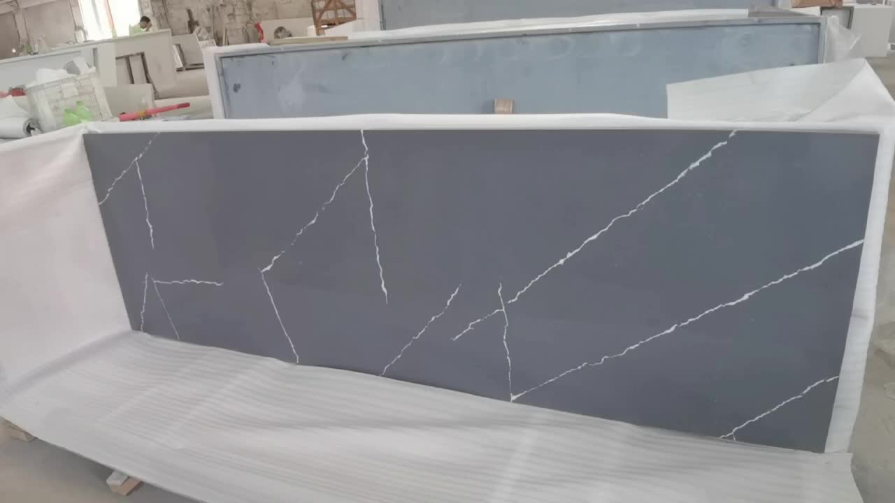 Calacatta Grey Kitchen Artificial Stone Prefab Countertop
