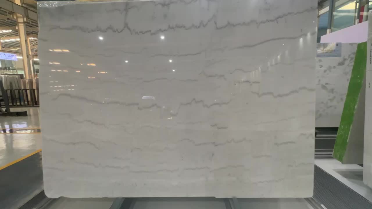 China Guangxi White Marble Stone Polished Slab Floor Tiles
