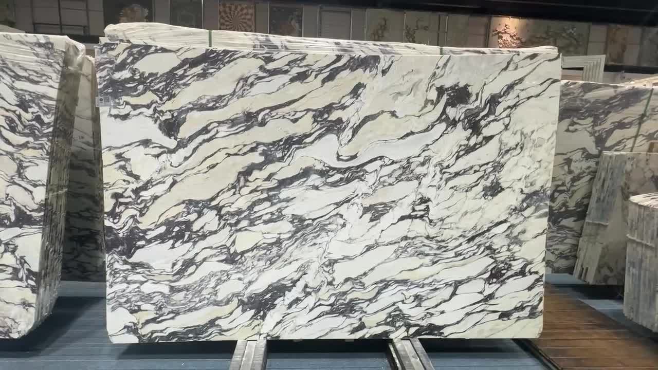 Italian Luxury Custom Polished Calacatta Viola Marble Slabs