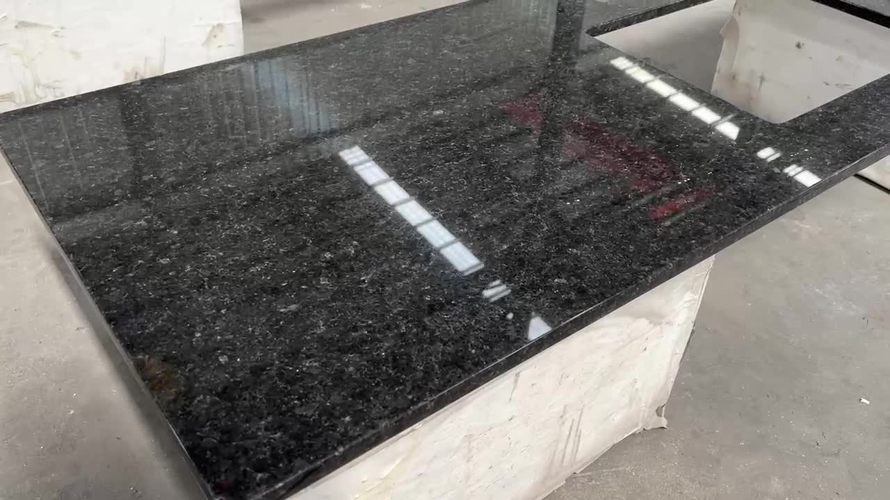 Prefab Steel Grey Granite Stone For Kitchen Countertop