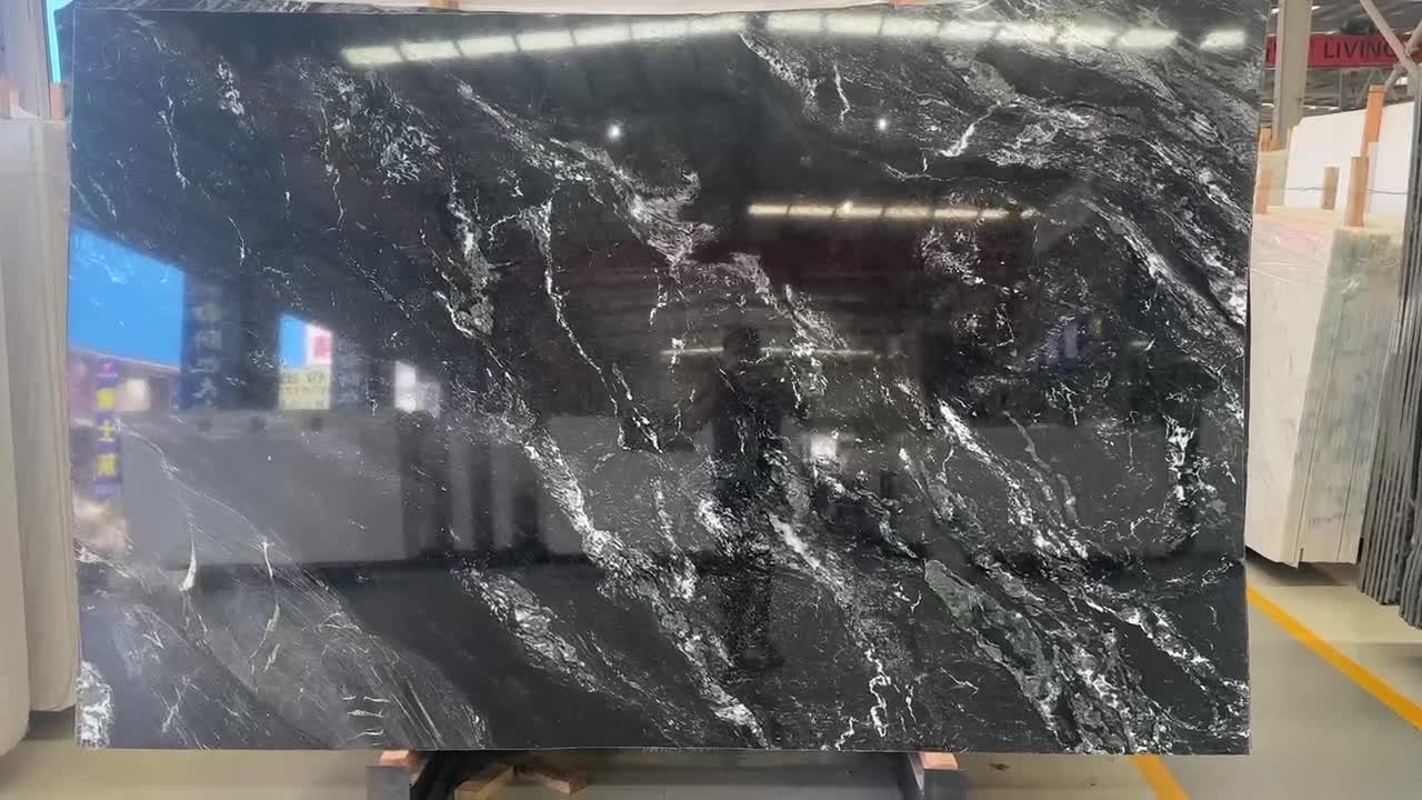 Swirl Sea Forest Black Quartzite Slabs