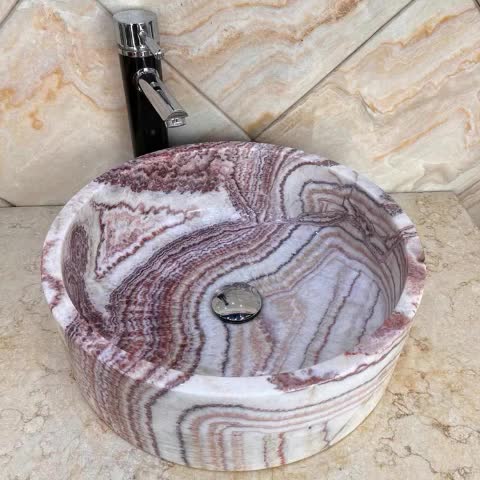 Pietra Gray Marble Rectangle Sink With Natural Outer Finish