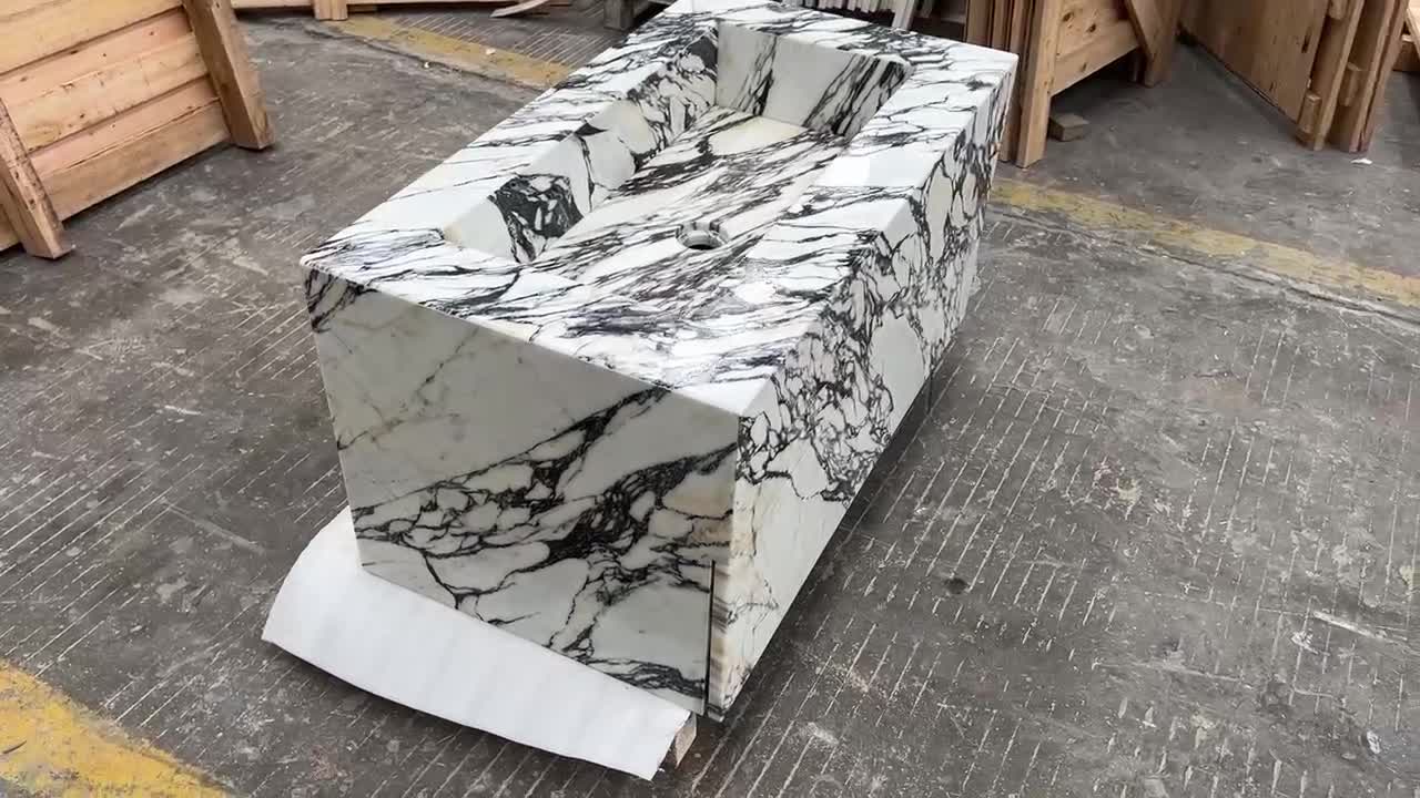 Calacatta Viola Marble Double Vanity Wash Basin