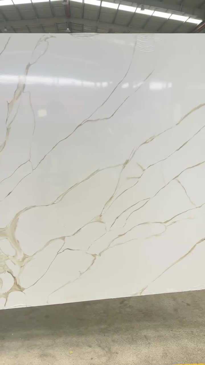 Calacatta Gold Quartz Slabs For Wall