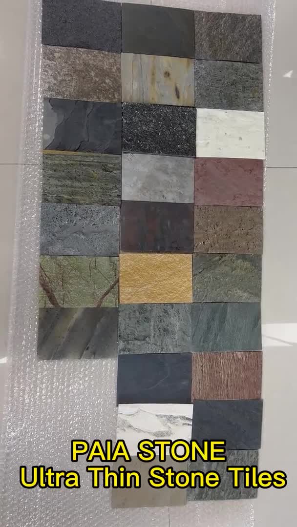 Ultra Thin Natural Slate Veneer Tiles Flexible Stone Sheet