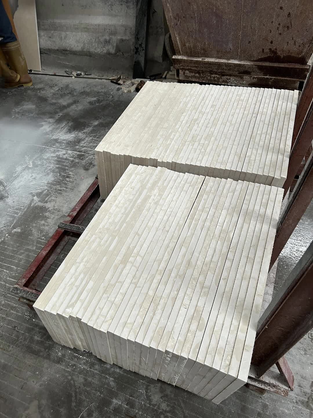 New Botticino Marble Concave Flute 3D Wall Decor Panels CNC Wall Panels
