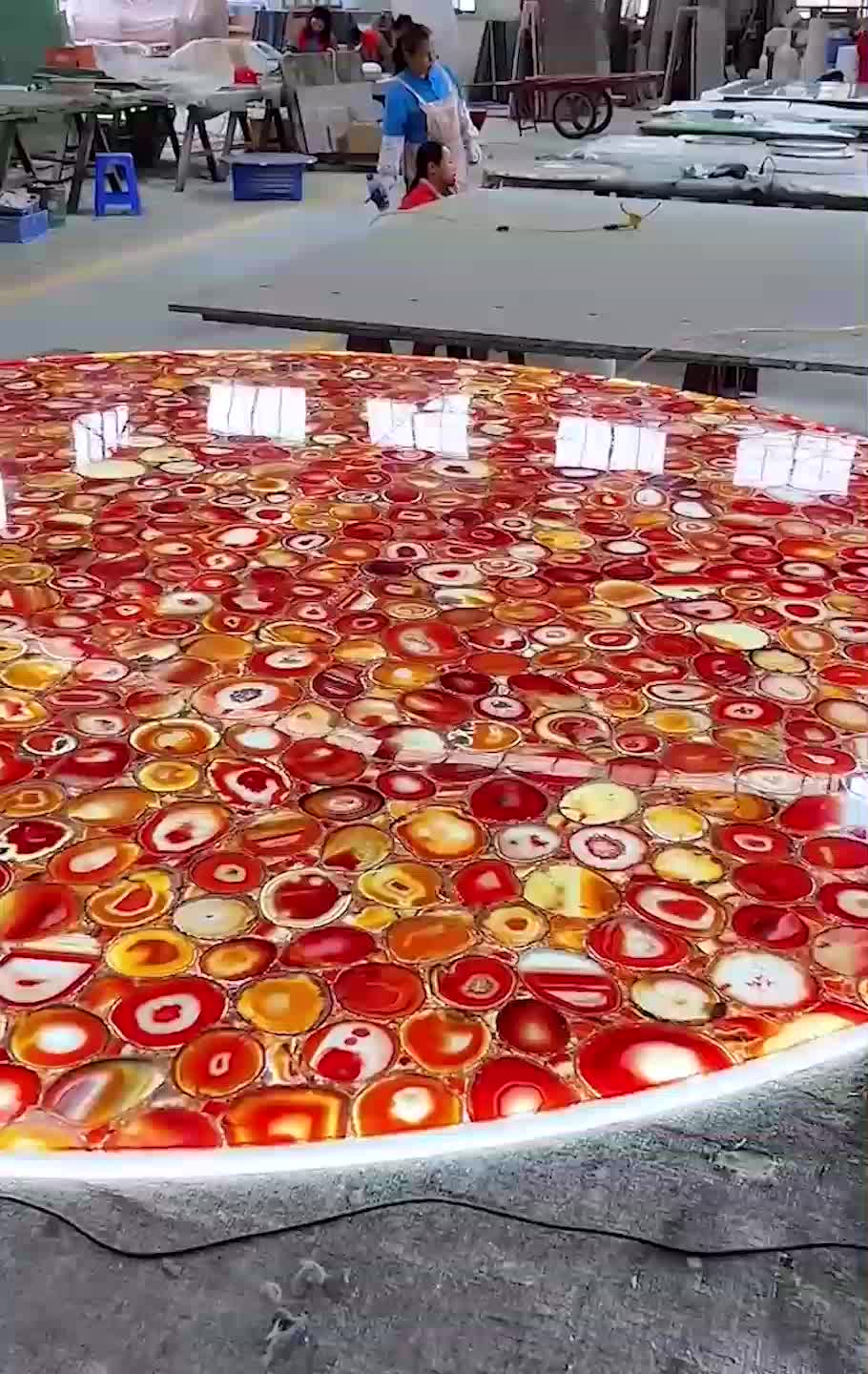 Agate Gemstone Red Slabs Semiprecious Stone Tiles