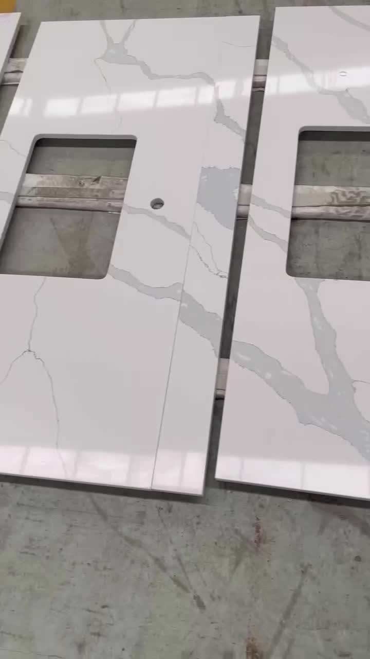 Calacatta White Quartz Bathroom Vanity Tops