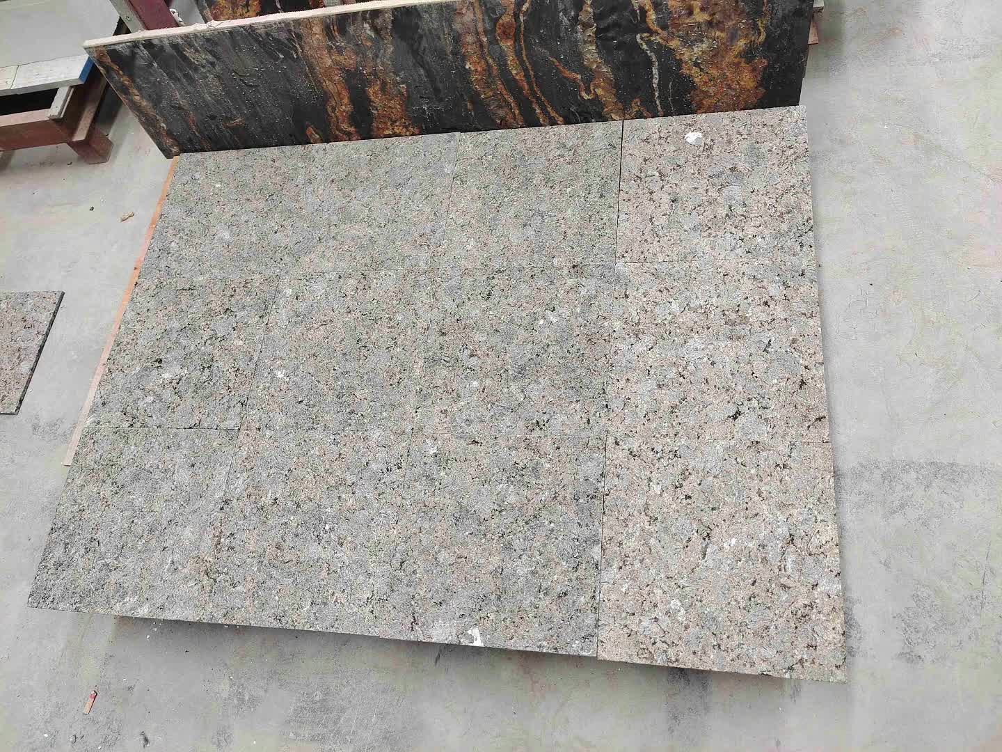 Flamed Butter Verde Granite Floor Tiles