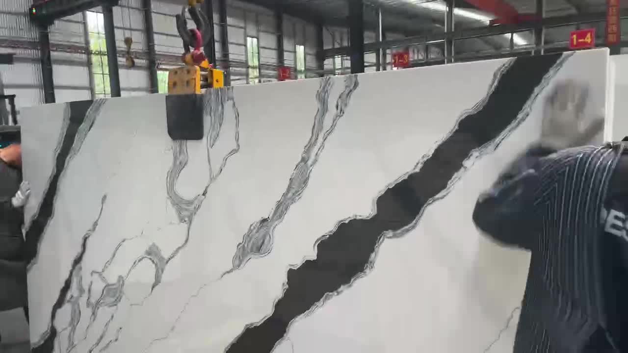 Panda White Quratz Engineered Stone Slabs