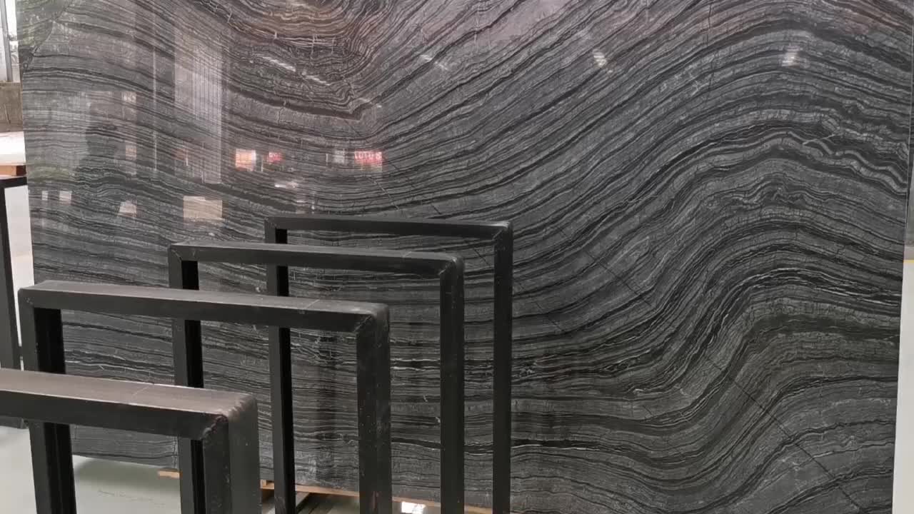 Zebra Black Wooden Marble,Ancient Wood Grain Marble Slabs