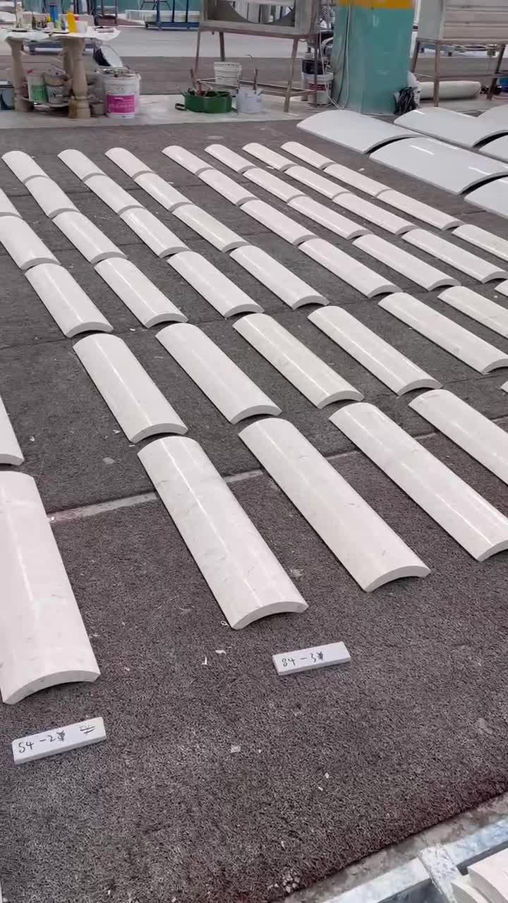 White Limestone Curved Column Shafts