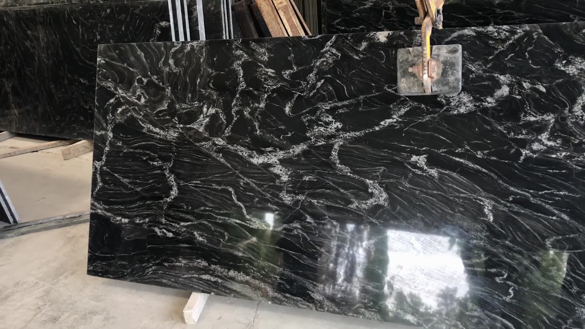 Polished Black Forest Granite Slabs