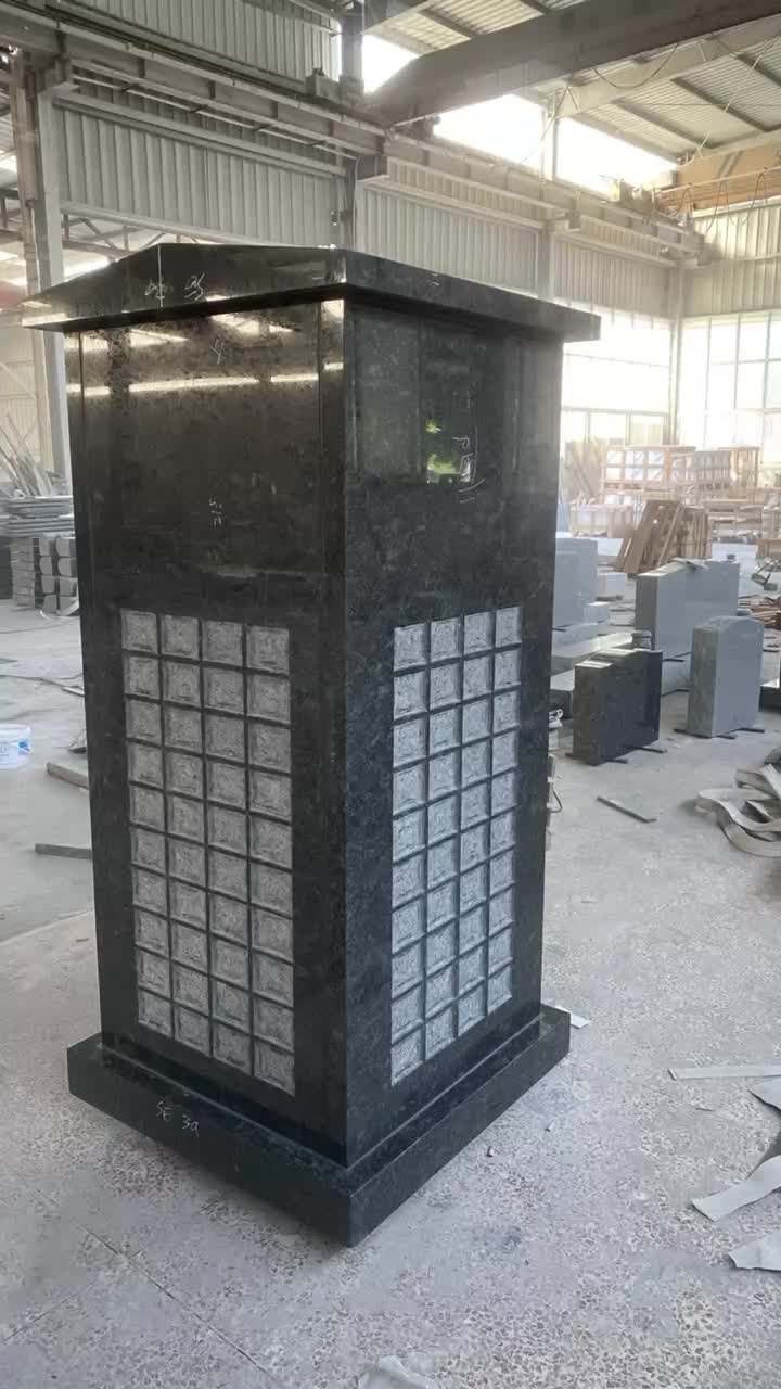 Steel Gray Granite Community Columbarium With Insert Plaque