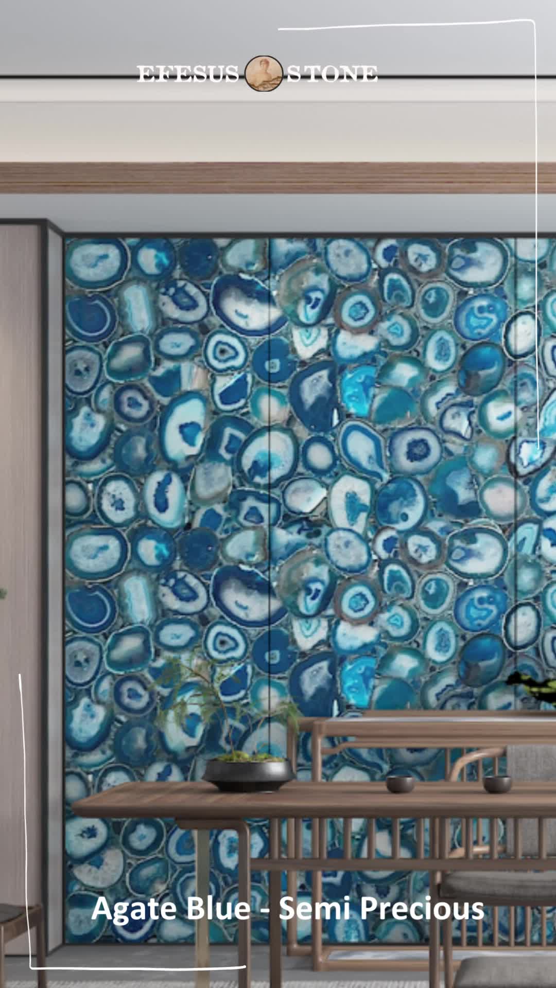 Blue Agate Semiprecious Stone Slabs