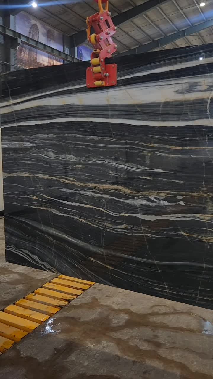 Black And Gold Crystalline Fusion  Marble Slabs