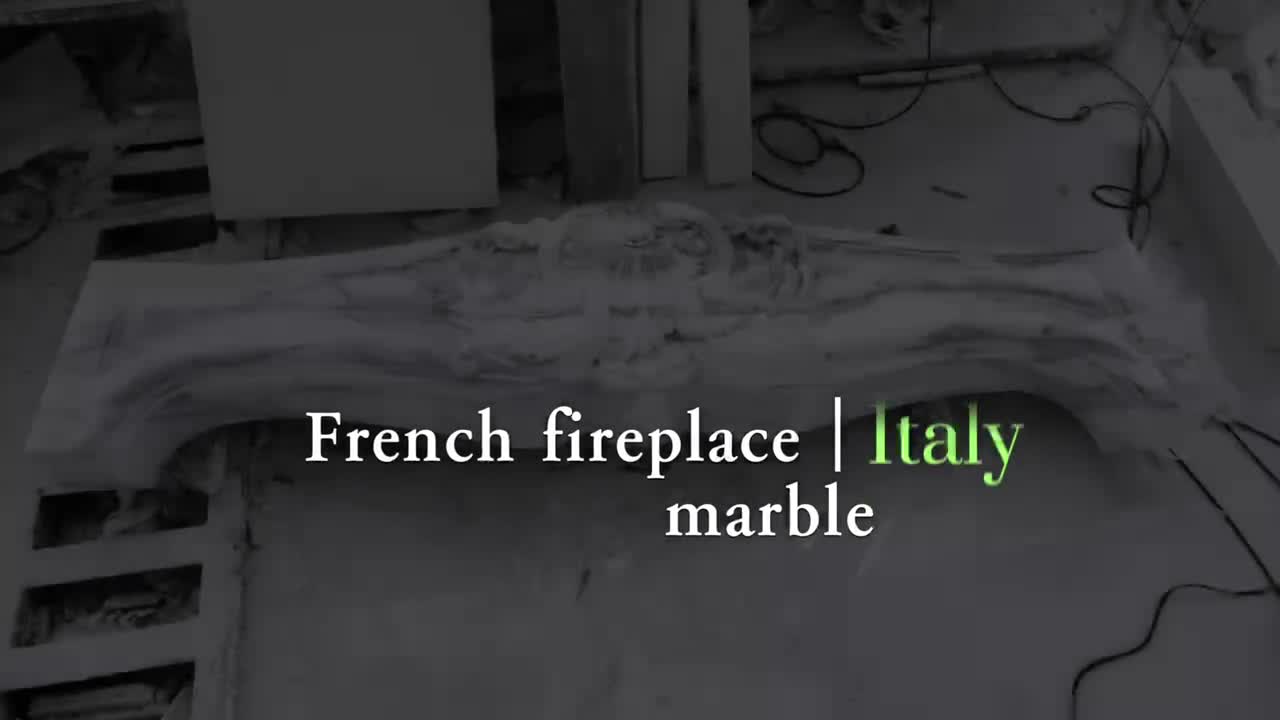 French Style Fireplace In Arabescato Marble