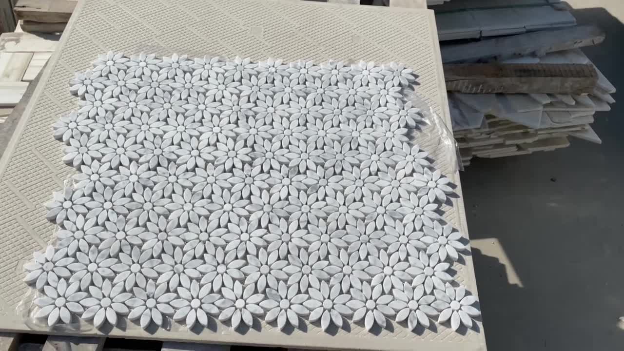 Natural Stone Tumbled Bubble Round Style Mosaic Tiles