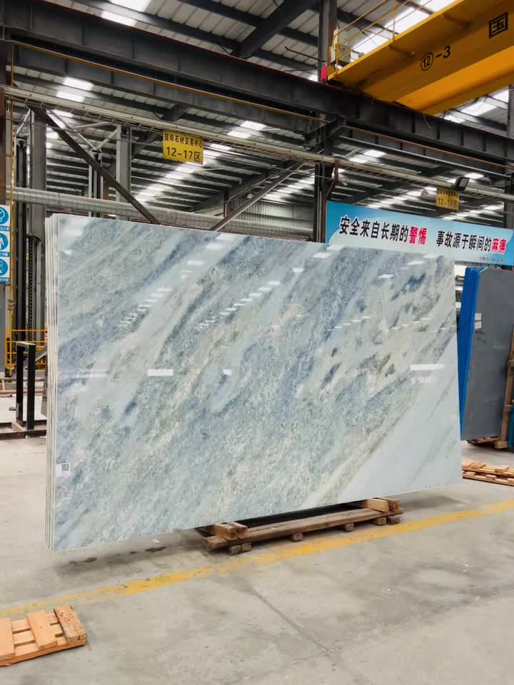 Yunnan Crystal Blue Marble Slabs For Deco Design Application