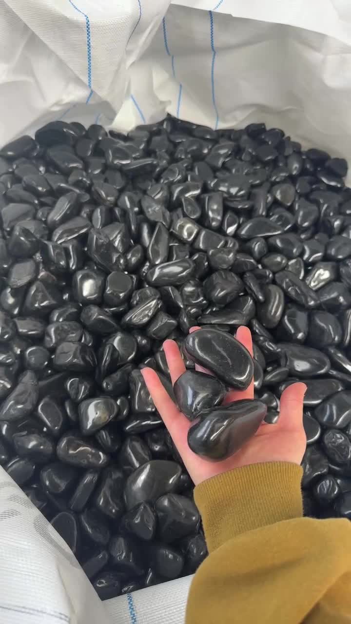 Black Pebble Stone, High Polished Pebbles, River Stone