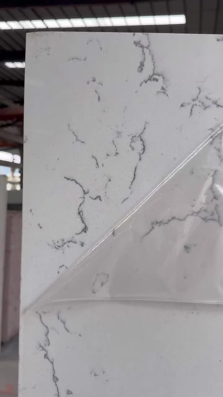 6001 Carrara White Quartz Stone Slab Quartz Tiles