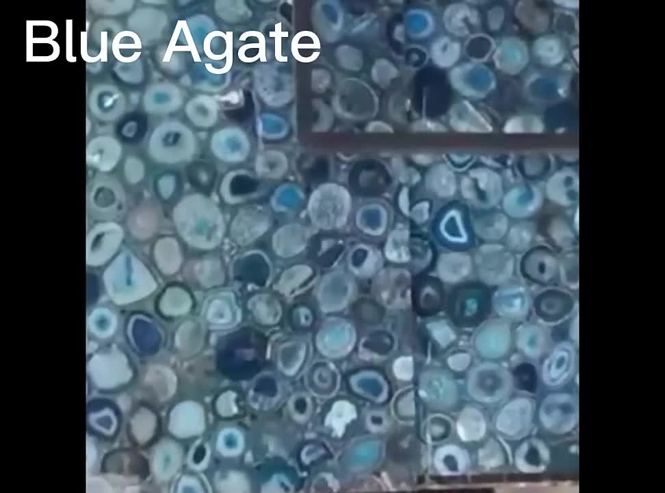 Blue Agate Semiprecious Luxury Gemstone Slab&Tile