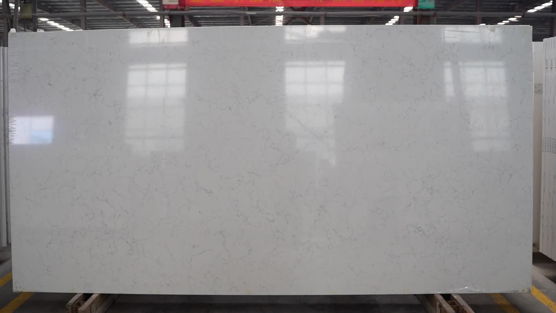 White Arabescato Slabs Artificial Quartz Slabs
