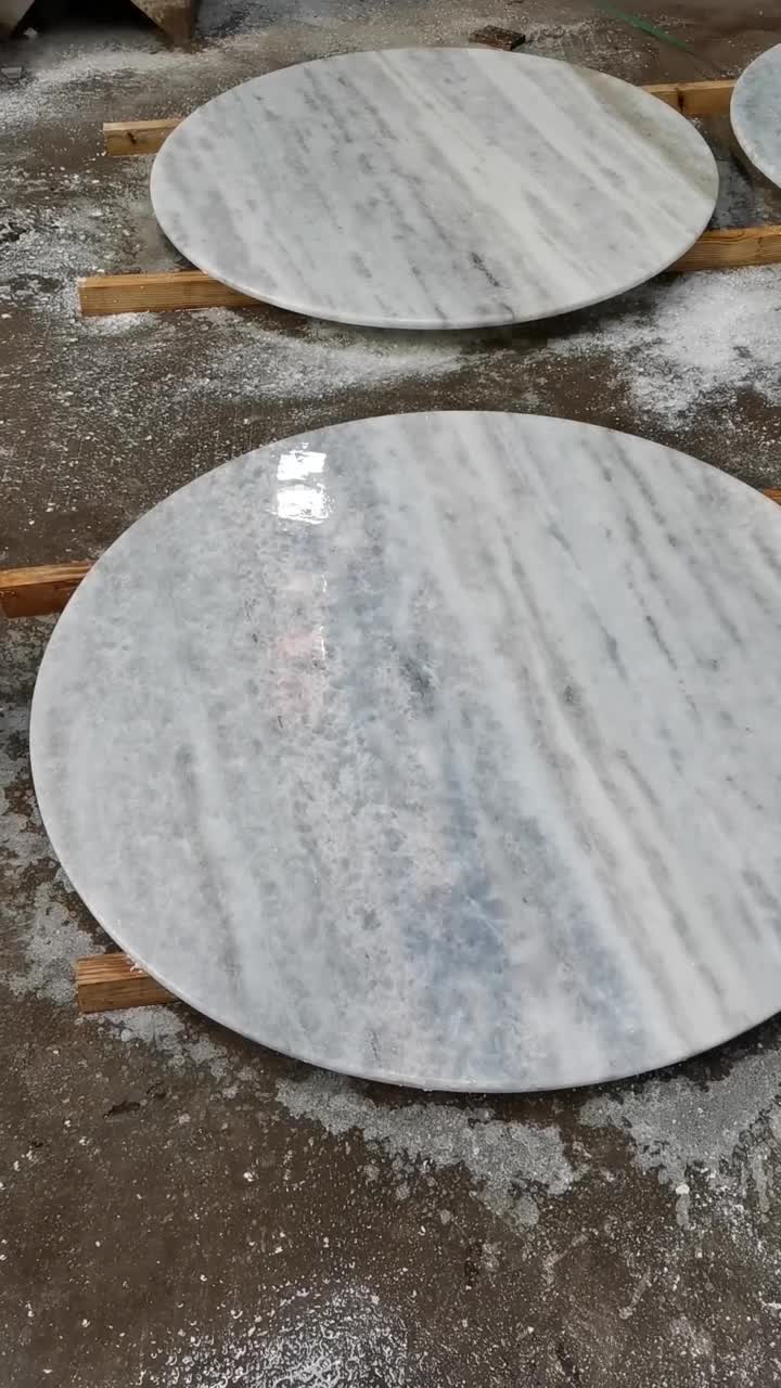 Crystal Blue Marble Round Coffee Table Tops