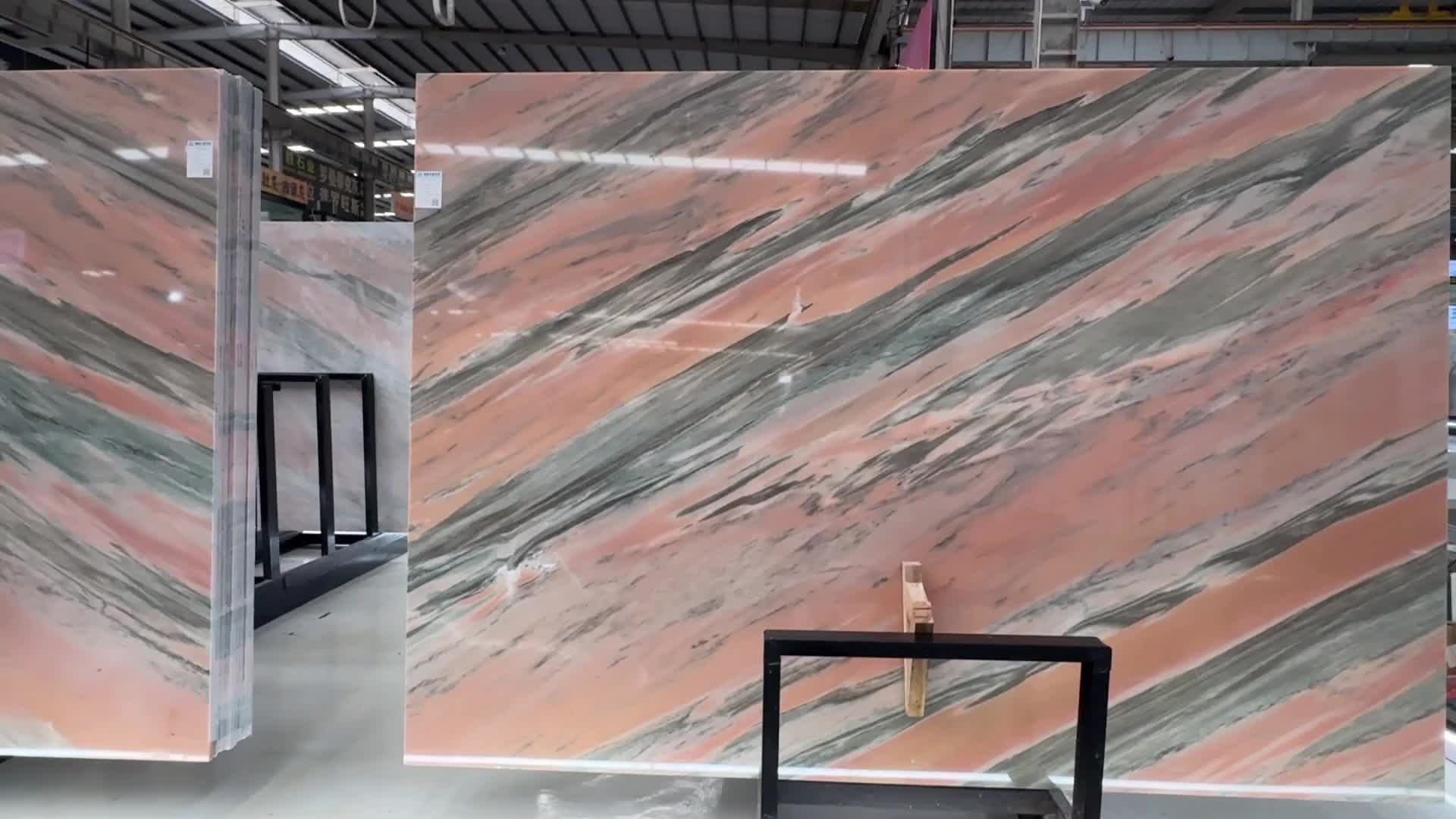 Natural Pink Crystal Marble Slabs For Sale