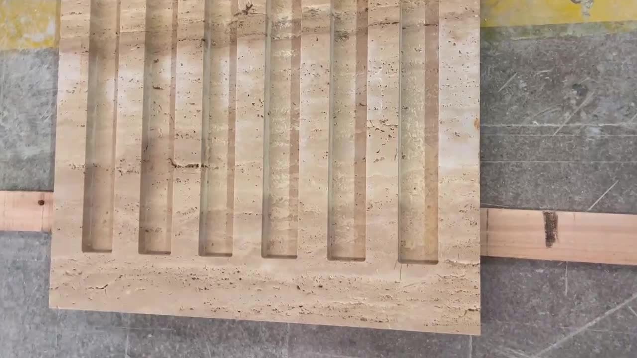 Beige Travertine 3D CNC Wall Panels Home Decoration