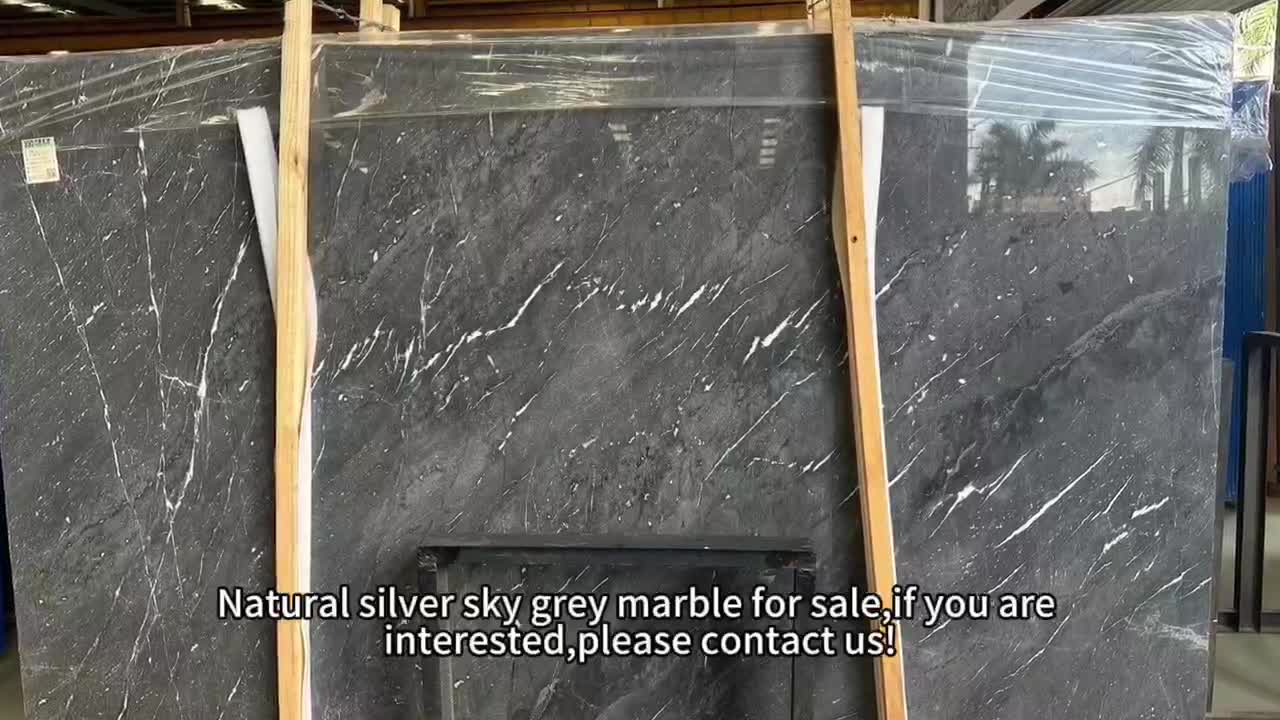 Natural Silver Sky Marble Slabs
