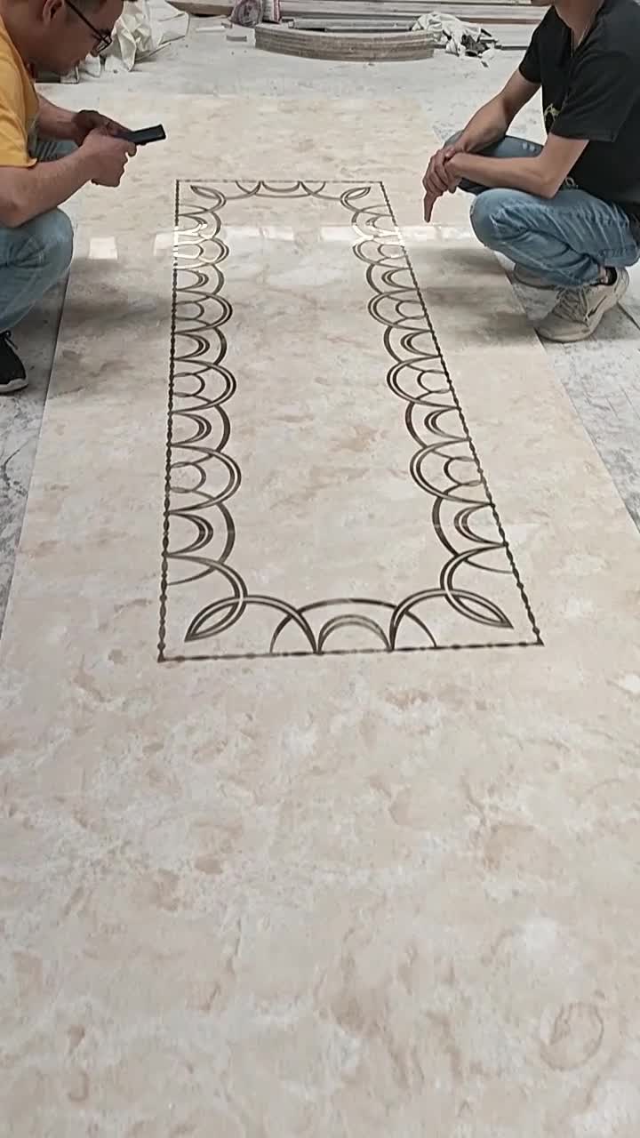 Brass Metal  Inlay Medallion Flooring Pattern