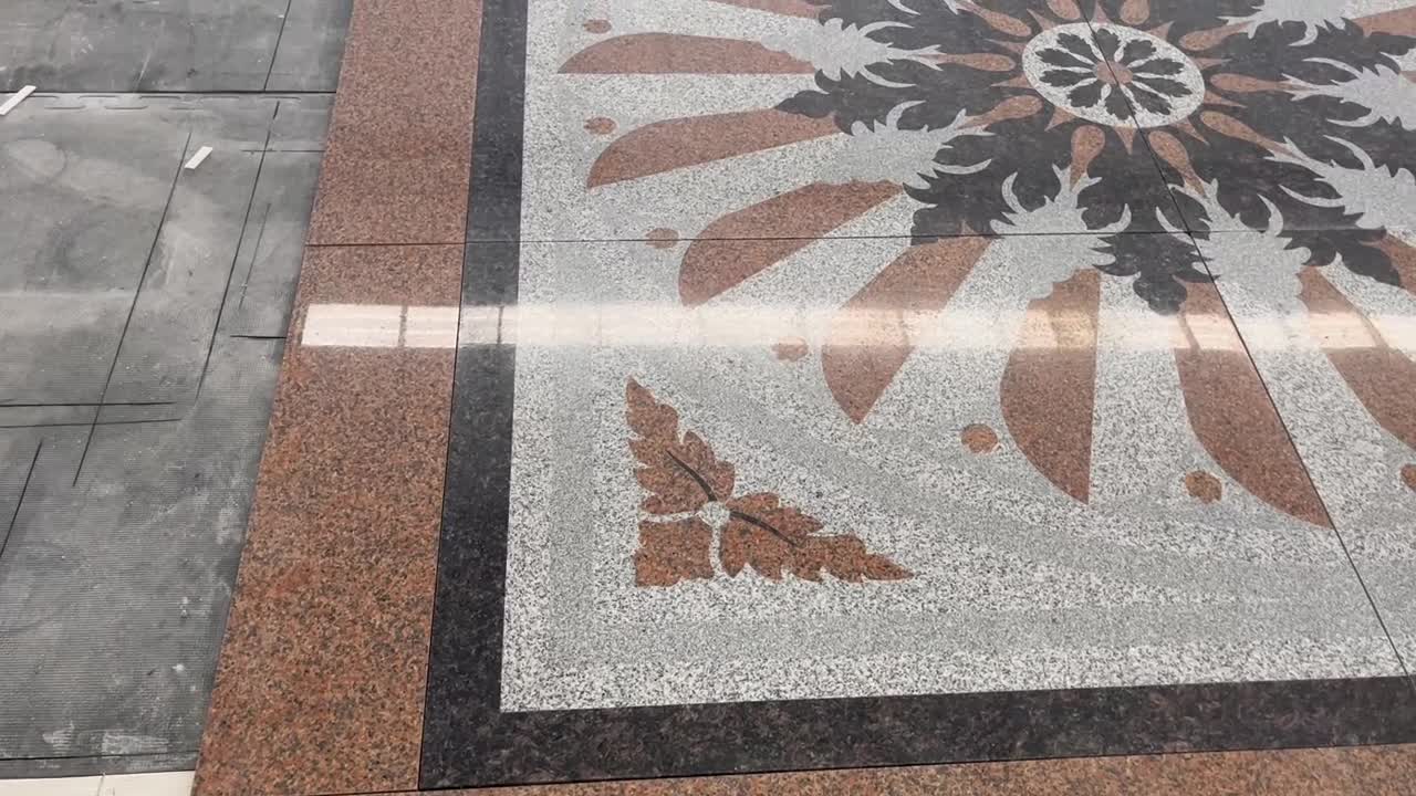 Granite Square Medallions Pattern Tiles For Outdoor Flooring