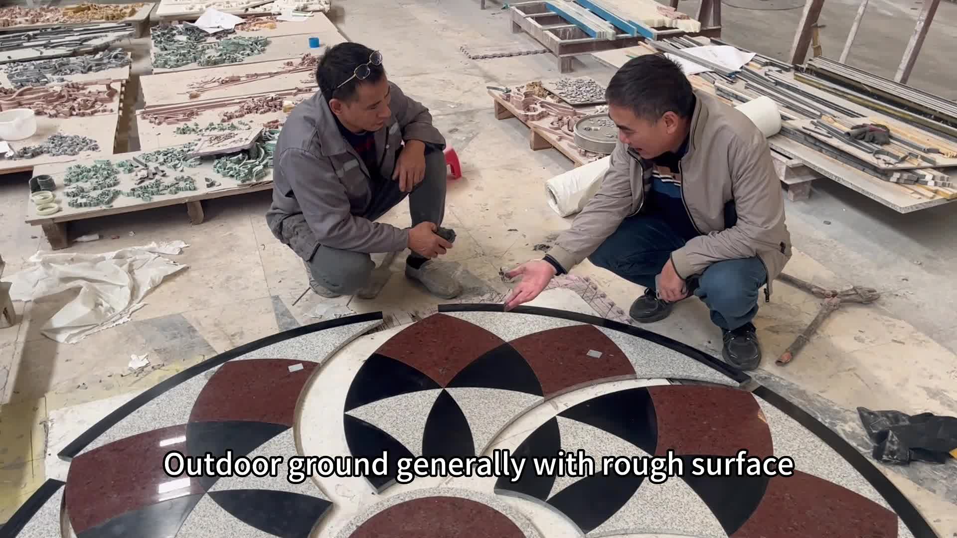 Granite Waterjet Carpet Medallions For Outside Floor