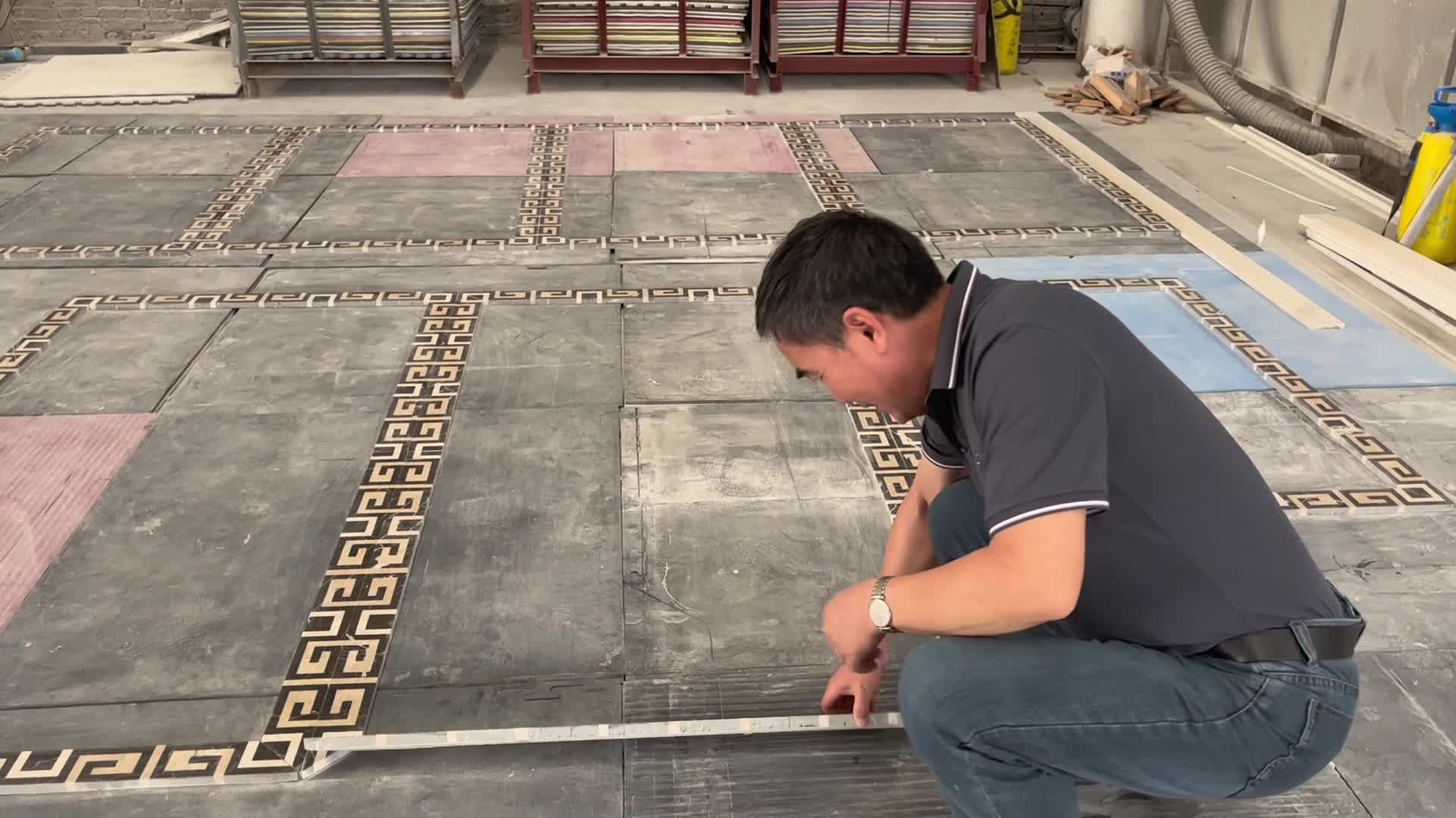 Natural Marble Waterjet  Border Line For Inner Decoration