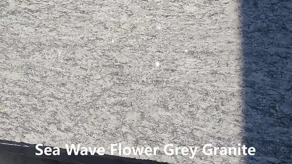 China Sea Wave Flower Grey White Spray Granite Floor Tiles
