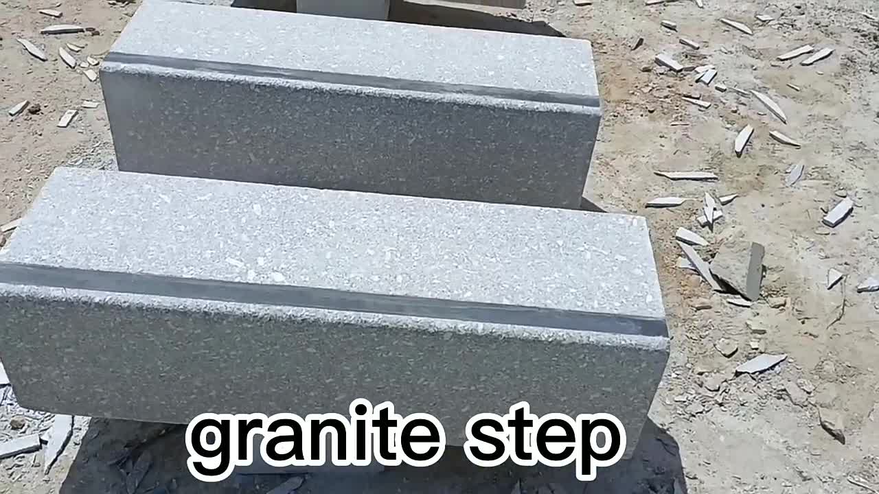 Good Quality Grey Granite Block Stone Steps With Marks