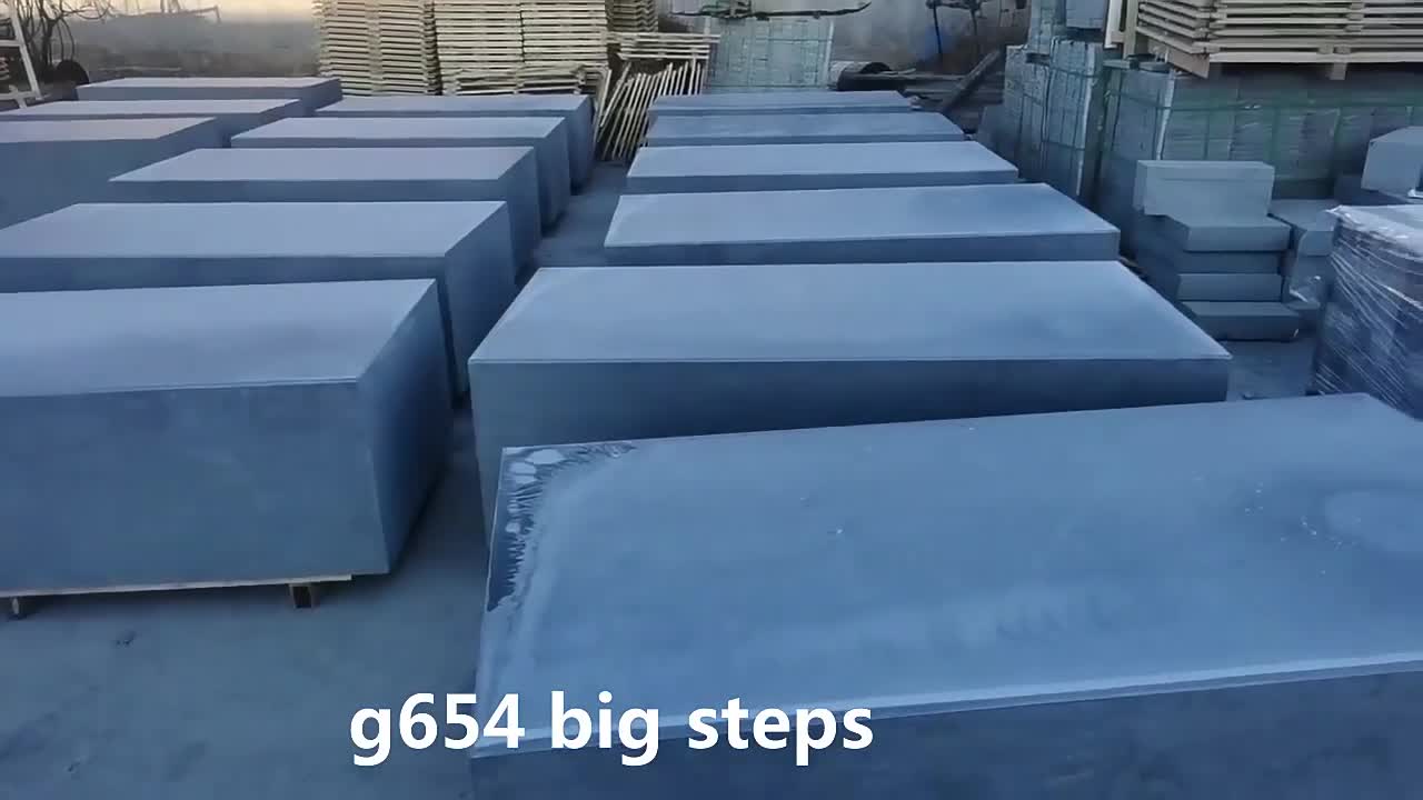 High Quality G654 Dark Grey Granite Block Big Steps