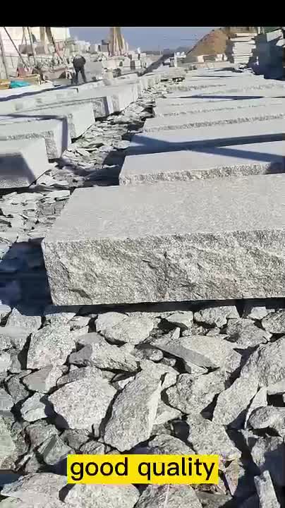 Medium Grey G602 Granite Stone Steps With One Edge Split